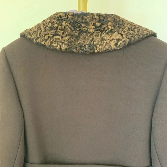 Vintage 1970s Stegari New York 100% Virgin Wool Coat Lambswool Trim Rose Small - Picture 8 of 16